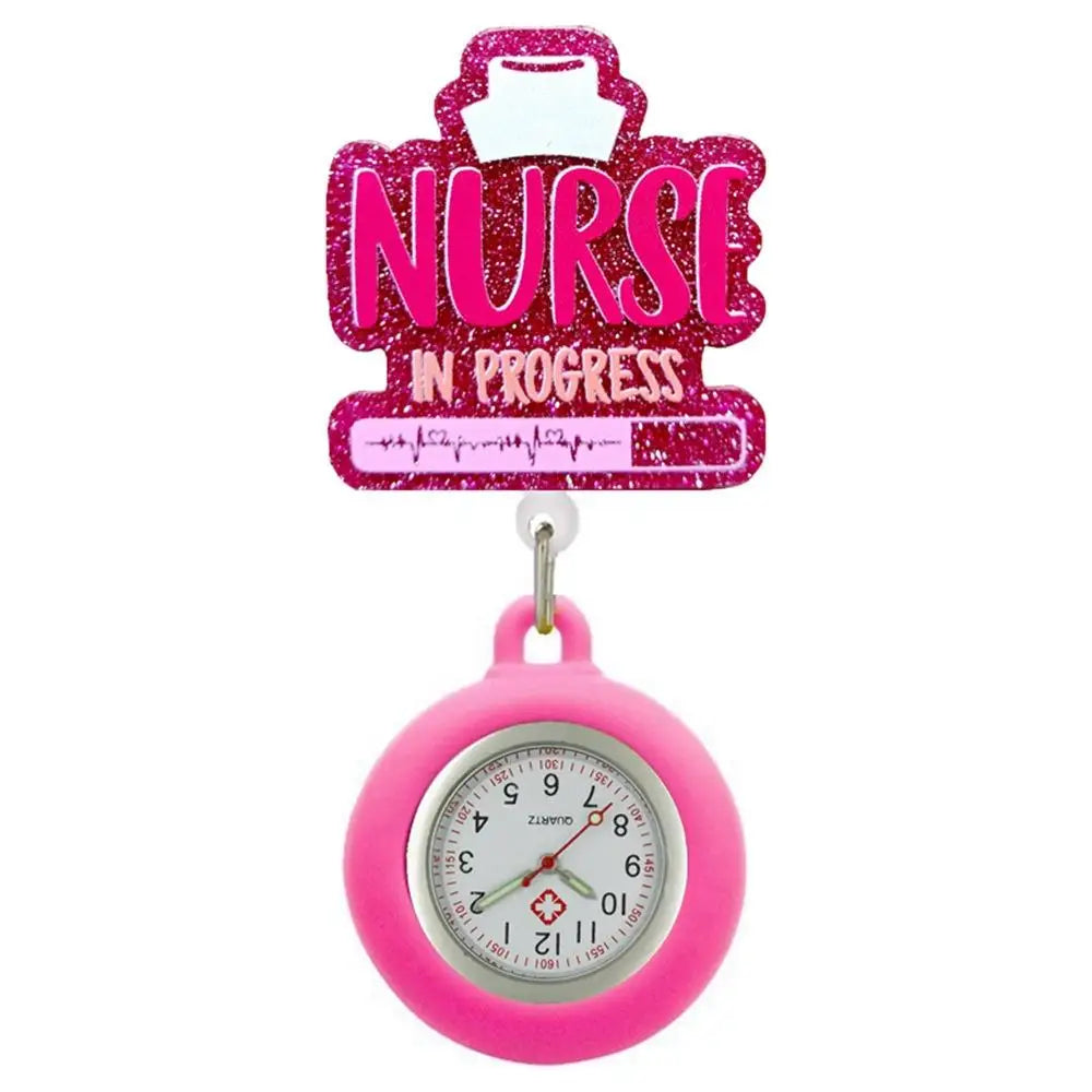 New Acrylic Retractable Nurse Badge Reel +Clock!