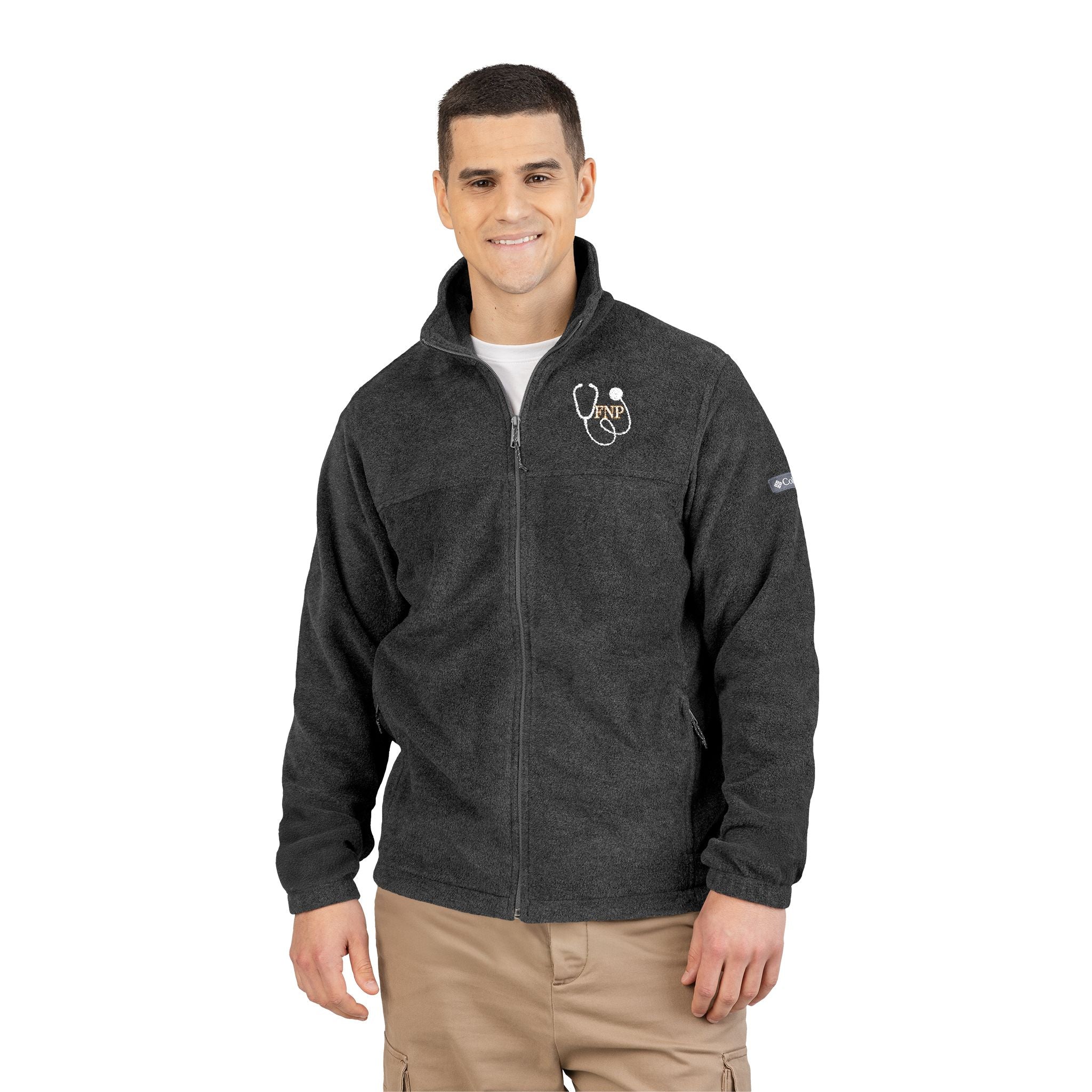 Embroidered Raccoon Columbia Fleece Jacket