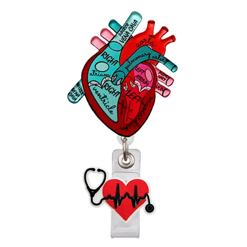 New Acrylic Retractable Nurse Badge Reel +Clock!