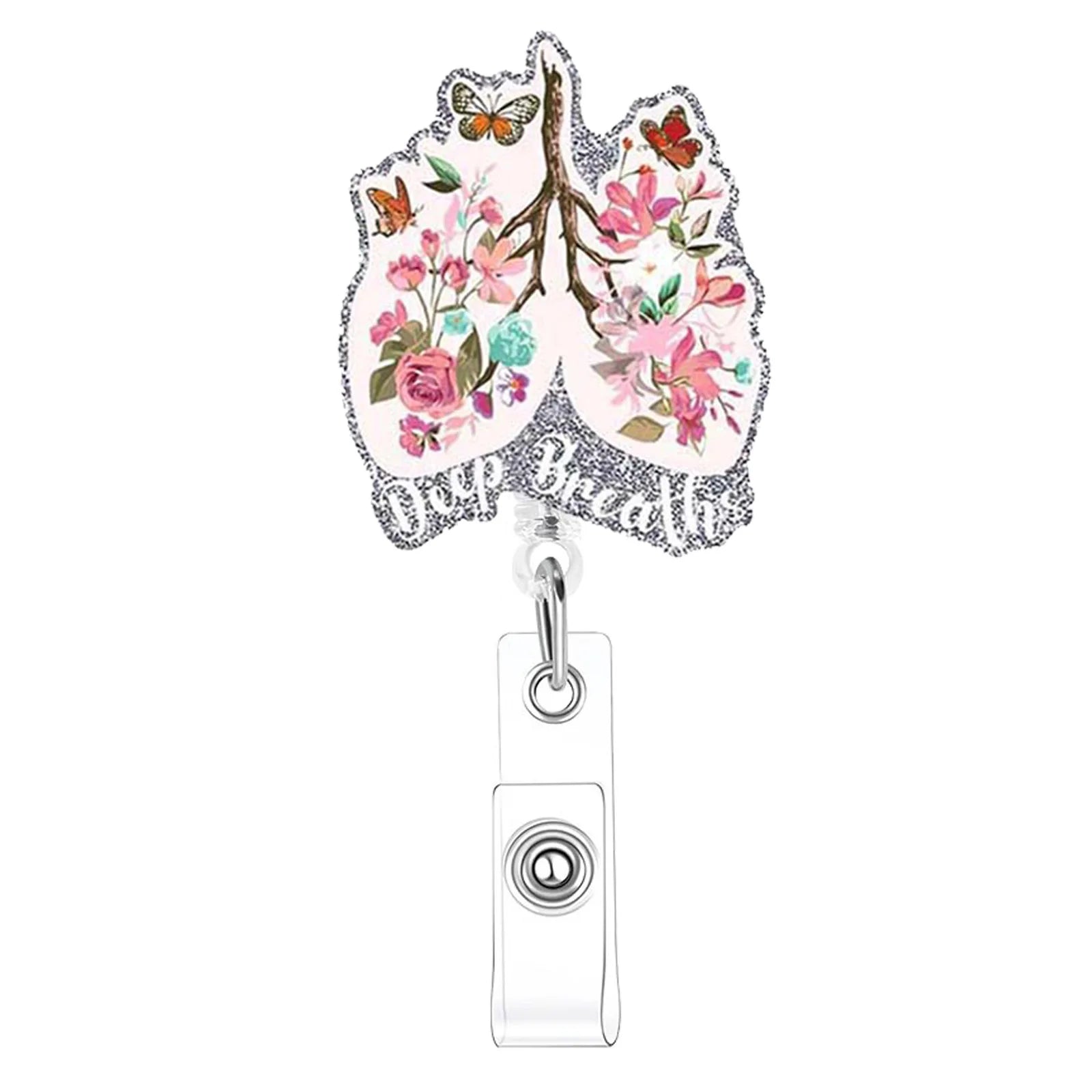 Medical  Acrylic Nurse Badge Reel Retractable With 360 Rotating Alligator Clip