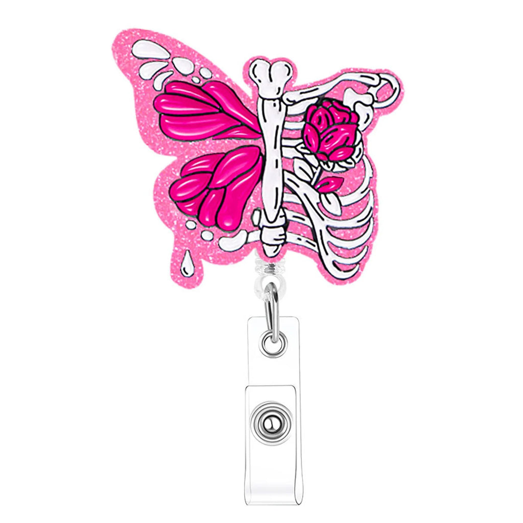 Medical  Acrylic Nurse Badge Reel Retractable With 360 Rotating Alligator Clip