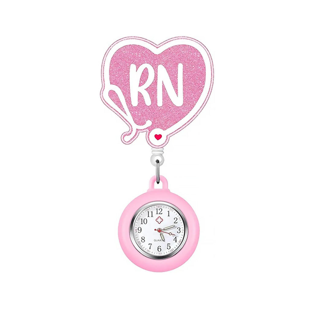 New Acrylic Retractable Nurse Badge Reel +Clock!
