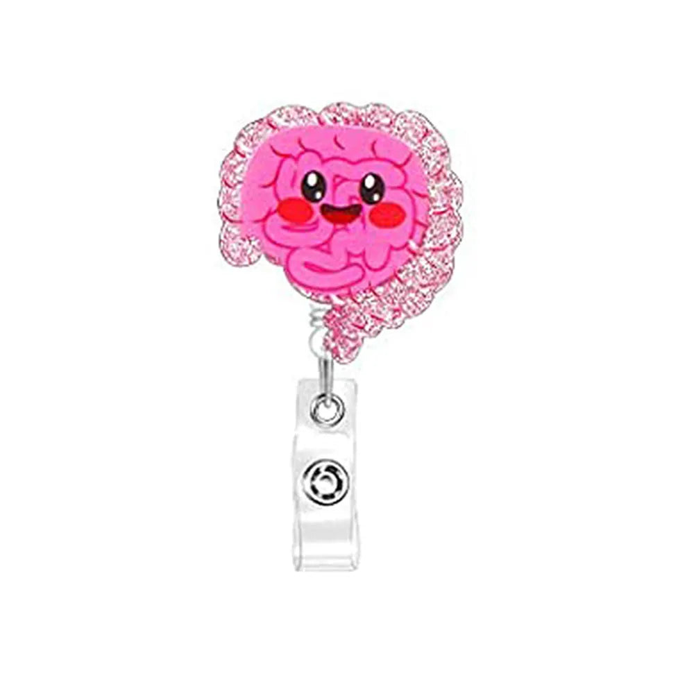 Cartoon Retractable Nurse Badge Reel Clip Badge Holder Students Doctor ID Card Holder Keychain Gift
