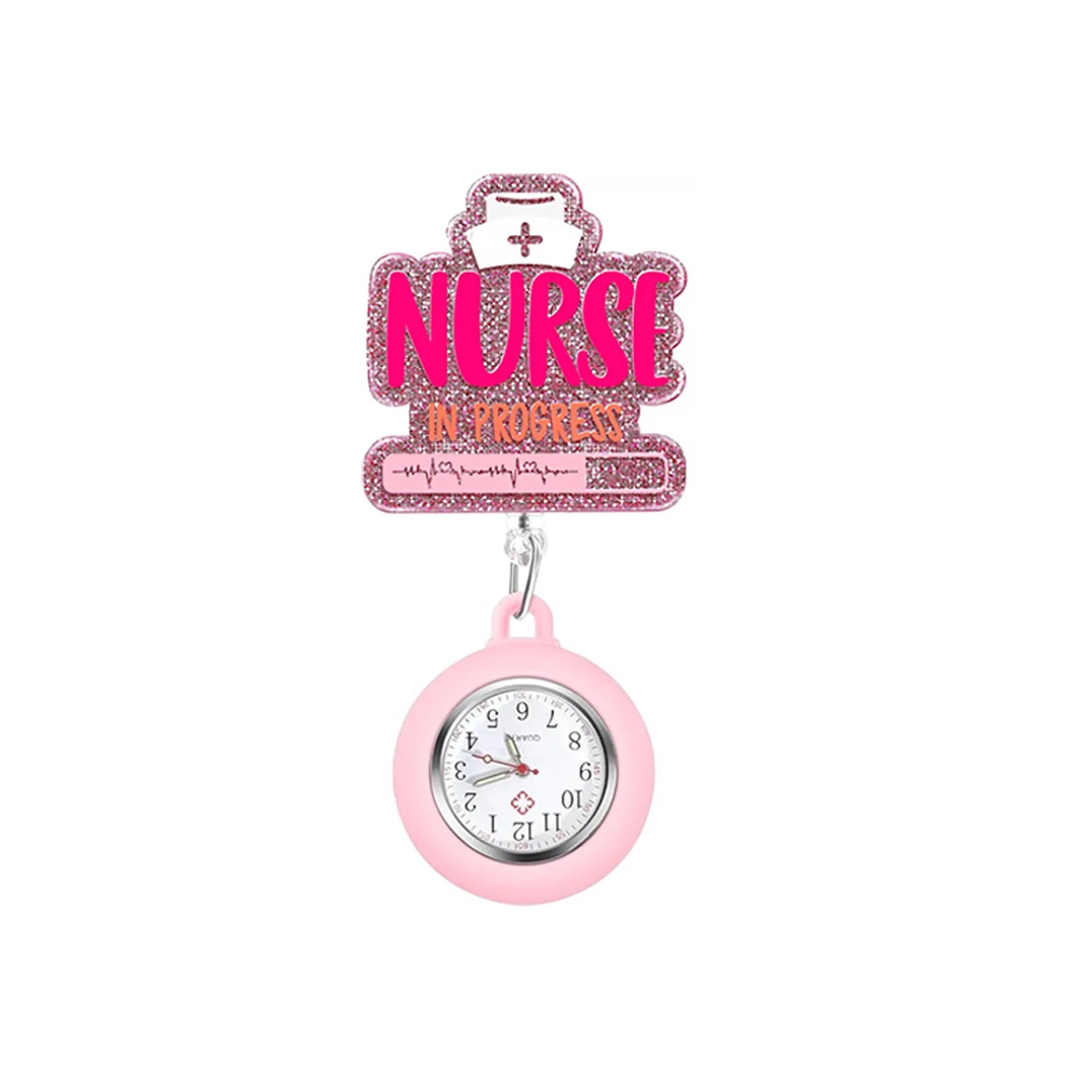 New Acrylic Retractable Nurse Badge Reel +Clock!