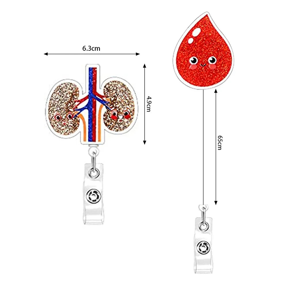 Cartoon Retractable Nurse Badge Reel Clip Badge Holder Students Doctor ID Card Holder Keychain Gift