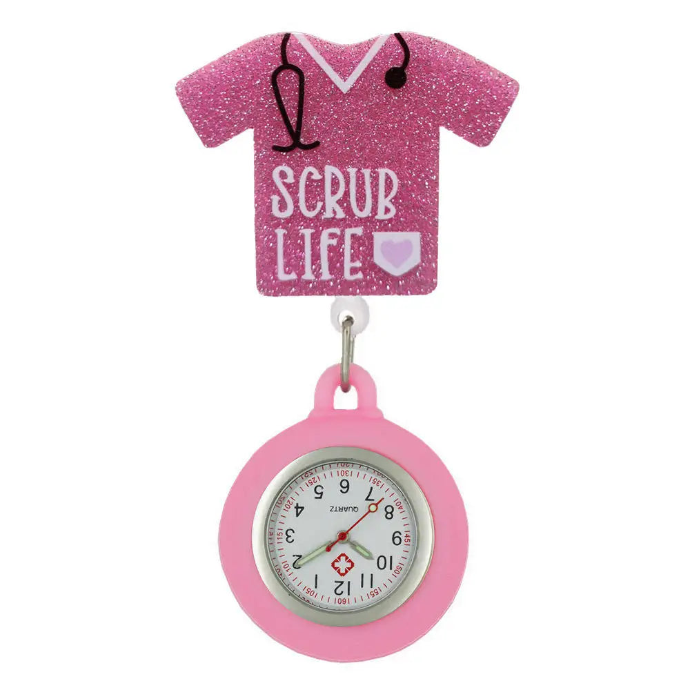 New Acrylic Retractable Nurse Badge Reel +Clock!
