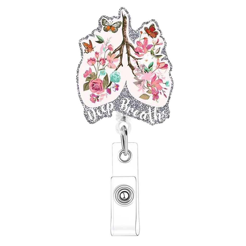 Medical  Acrylic Nurse Badge Reel Retractable With 360 Rotating Alligator Clip