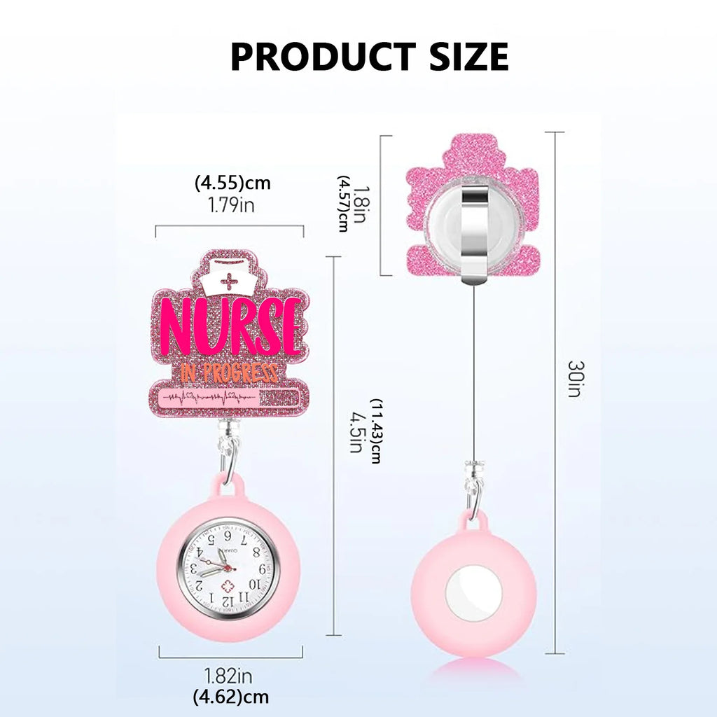 New Acrylic Retractable Nurse Badge Reel +Clock!
