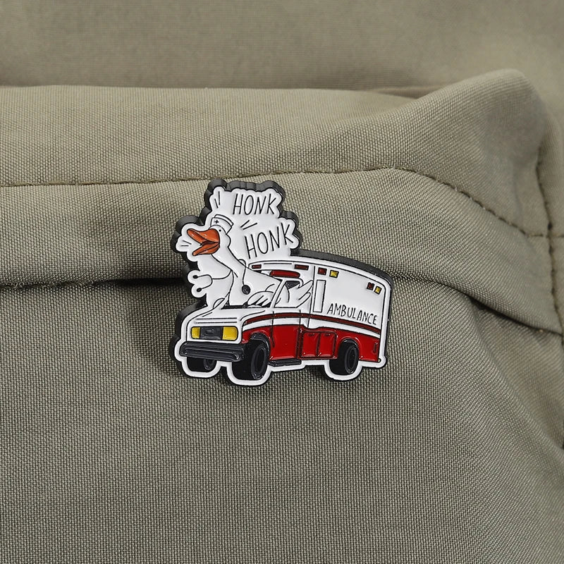 Silly Goose Ducktor Enamel Pins for Badge Reel