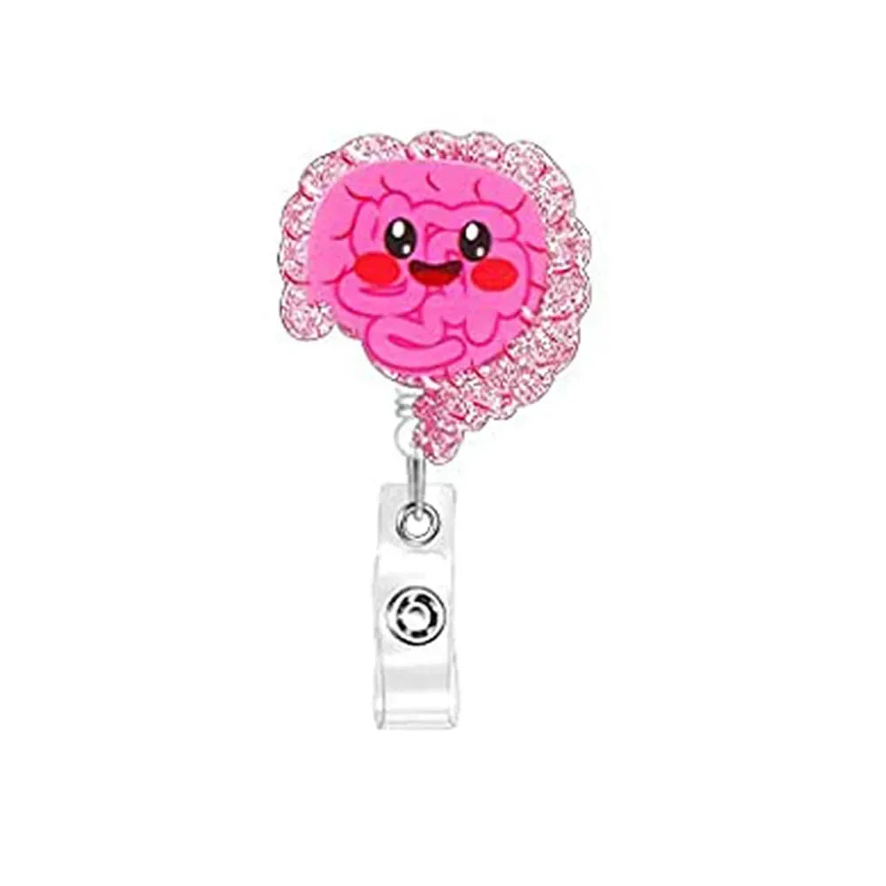 Cartoon Retractable Nurse Badge Reel Clip Badge Holder Students Doctor ID Card Holder Keychain Gift