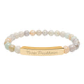 Nurse Gift | Engravable Natural Stone Bead Bar Bracelet — Personalized Stretch Bracelet