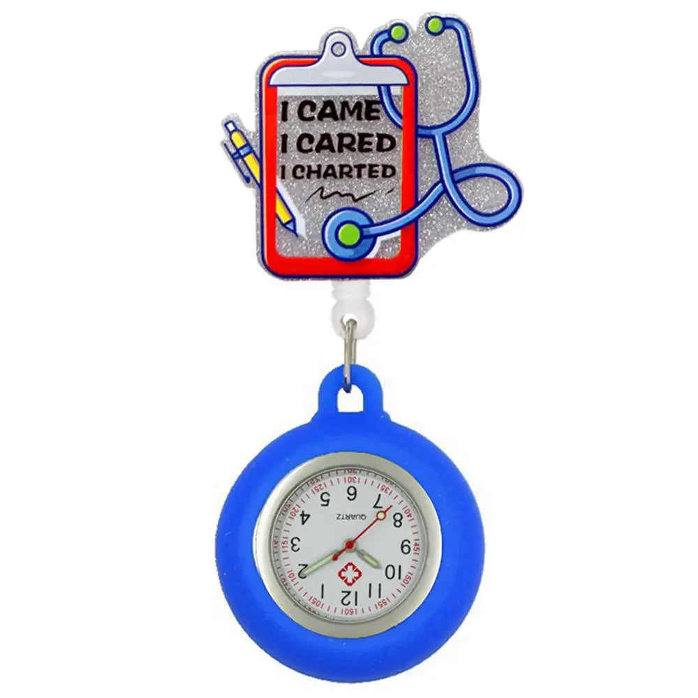 New Acrylic Retractable Nurse Badge Reel +Clock!
