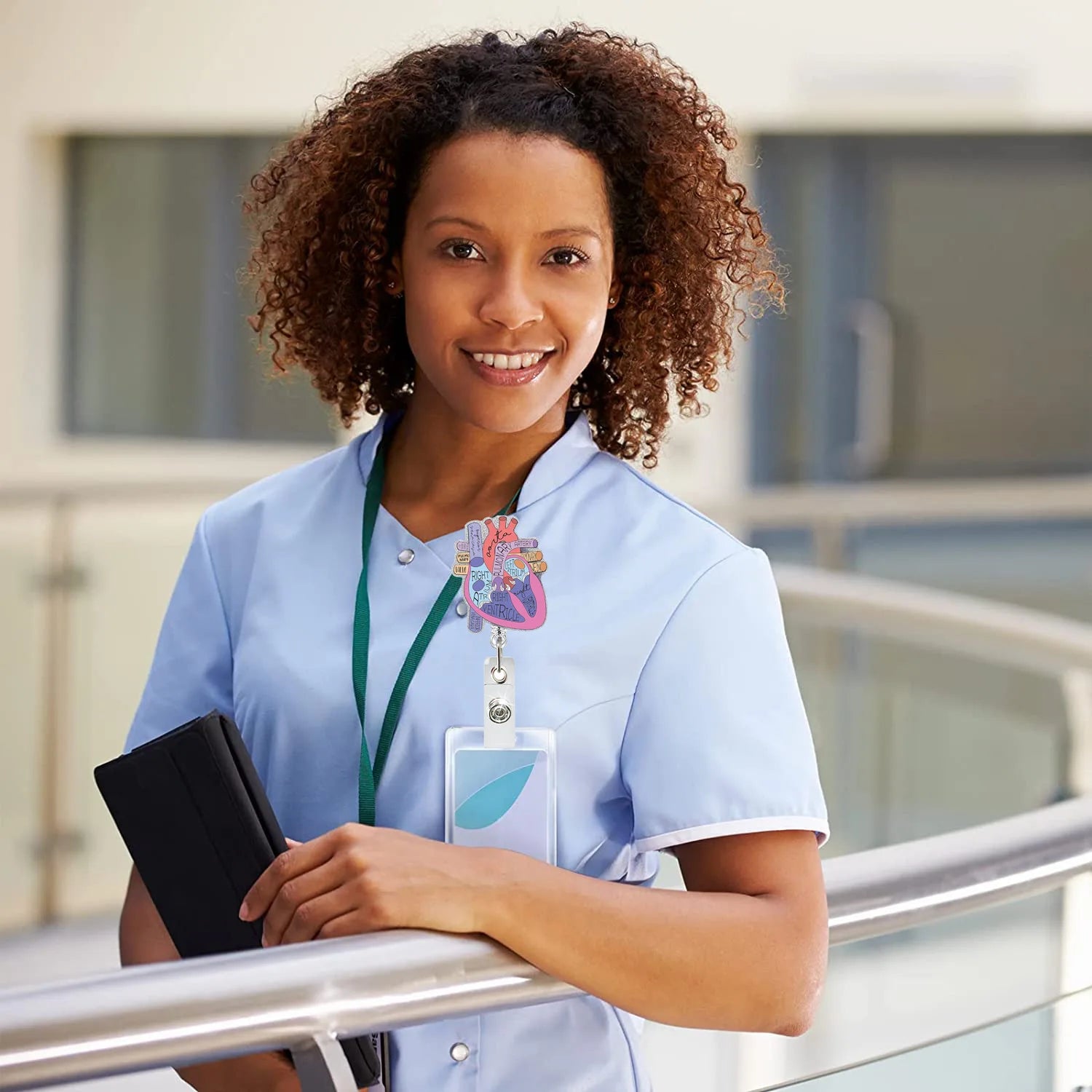 Medical  Acrylic Nurse Badge Reel Retractable With 360 Rotating Alligator Clip