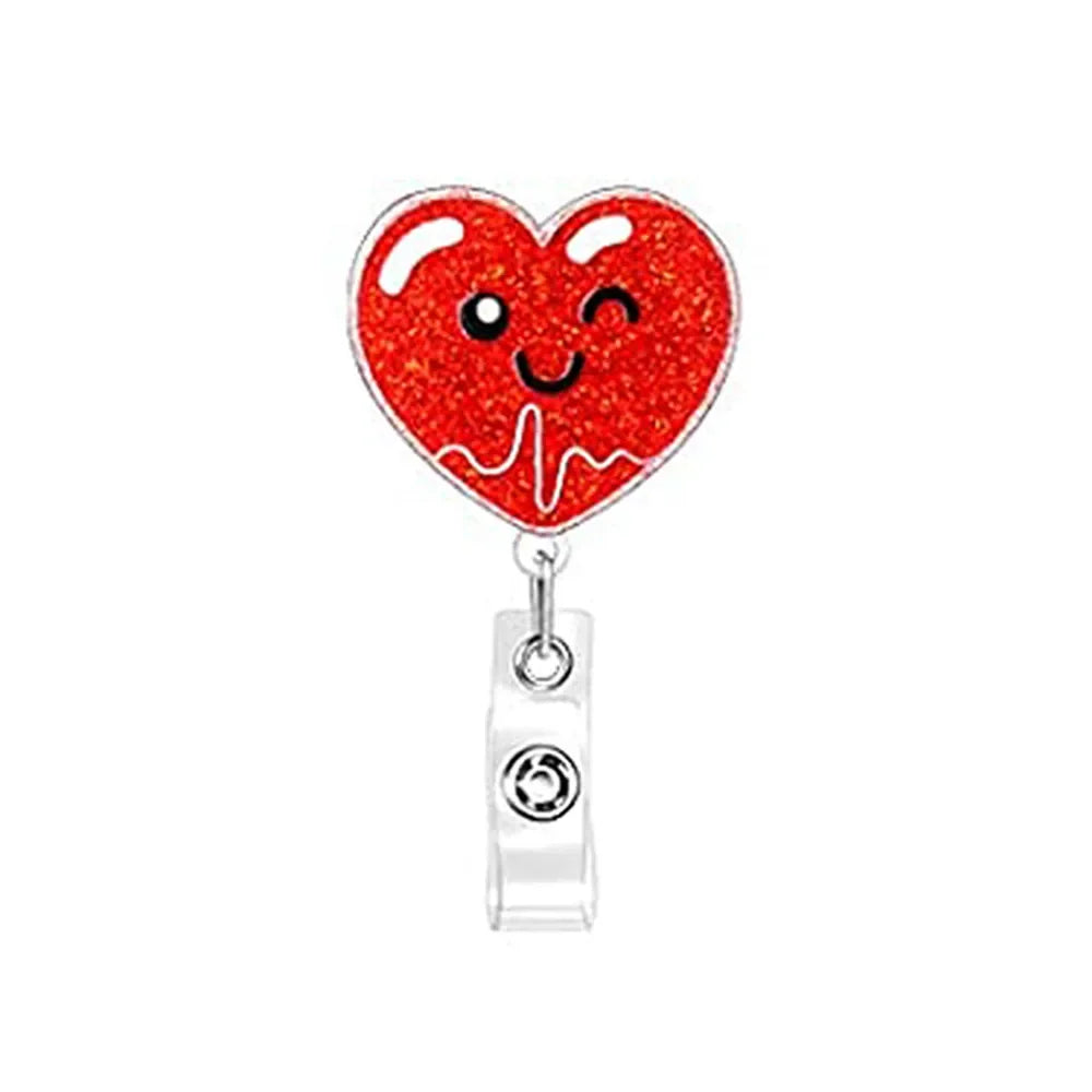 Cartoon Retractable Nurse Badge Reel Clip Badge Holder Students Doctor ID Card Holder Keychain Gift