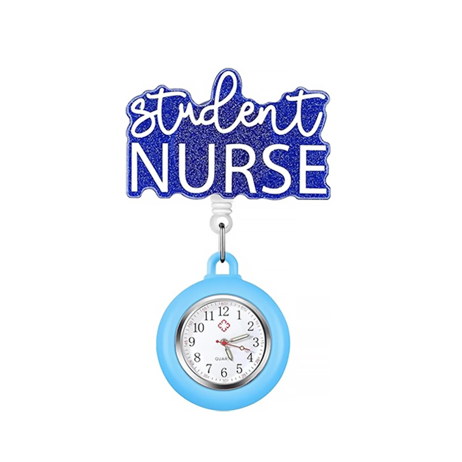 New Acrylic Retractable Nurse Badge Reel +Clock!