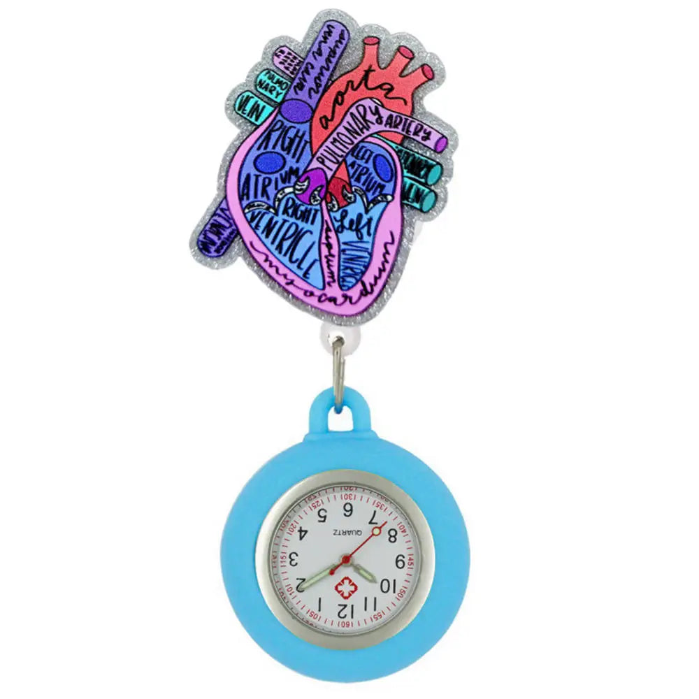 New Acrylic Retractable Nurse Badge Reel +Clock!