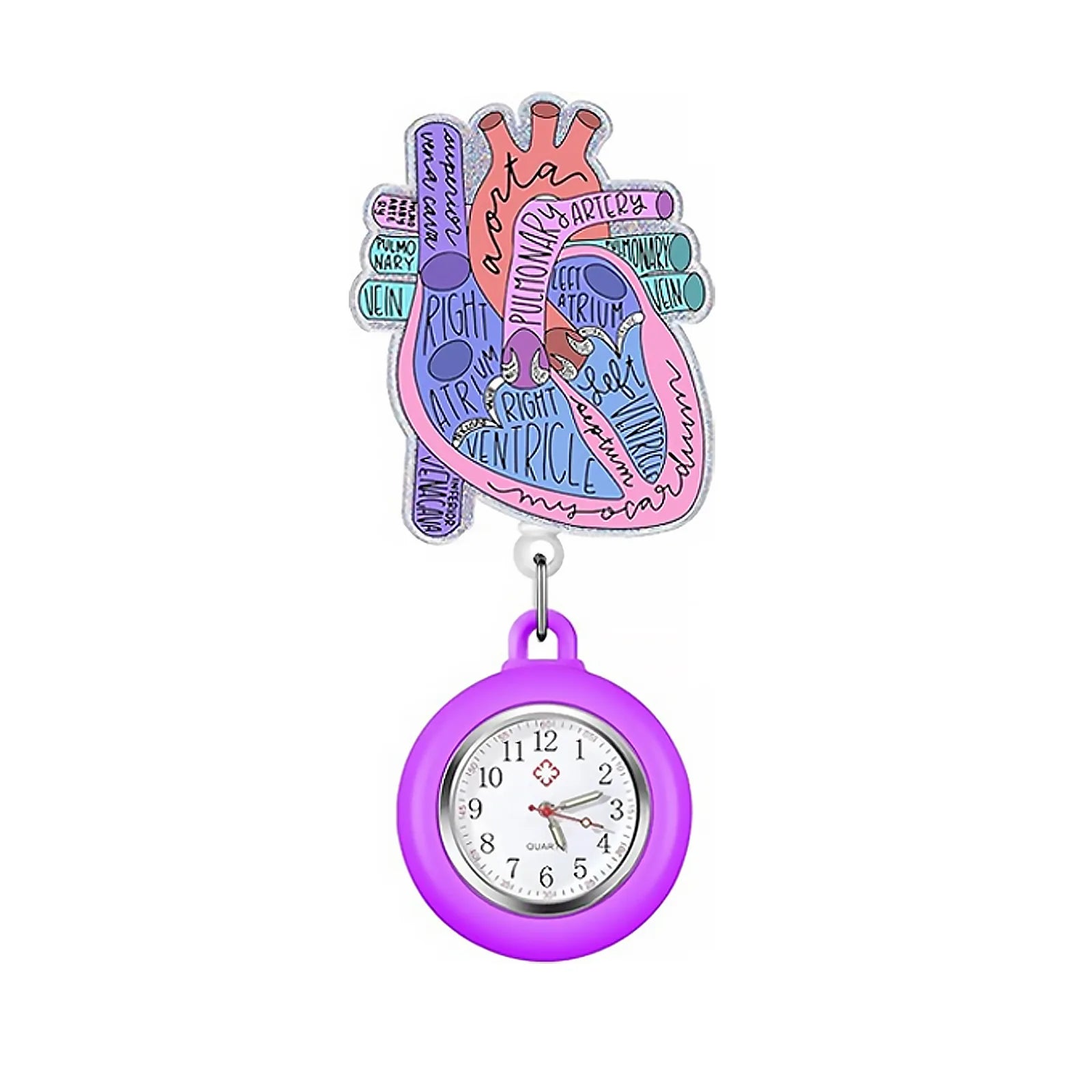 New Acrylic Retractable Nurse Badge Reel +Clock!
