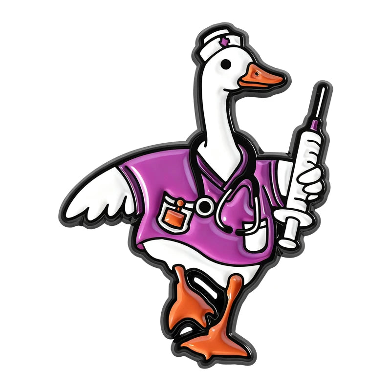 Silly Goose Ducktor Enamel Pins for Badge Reel
