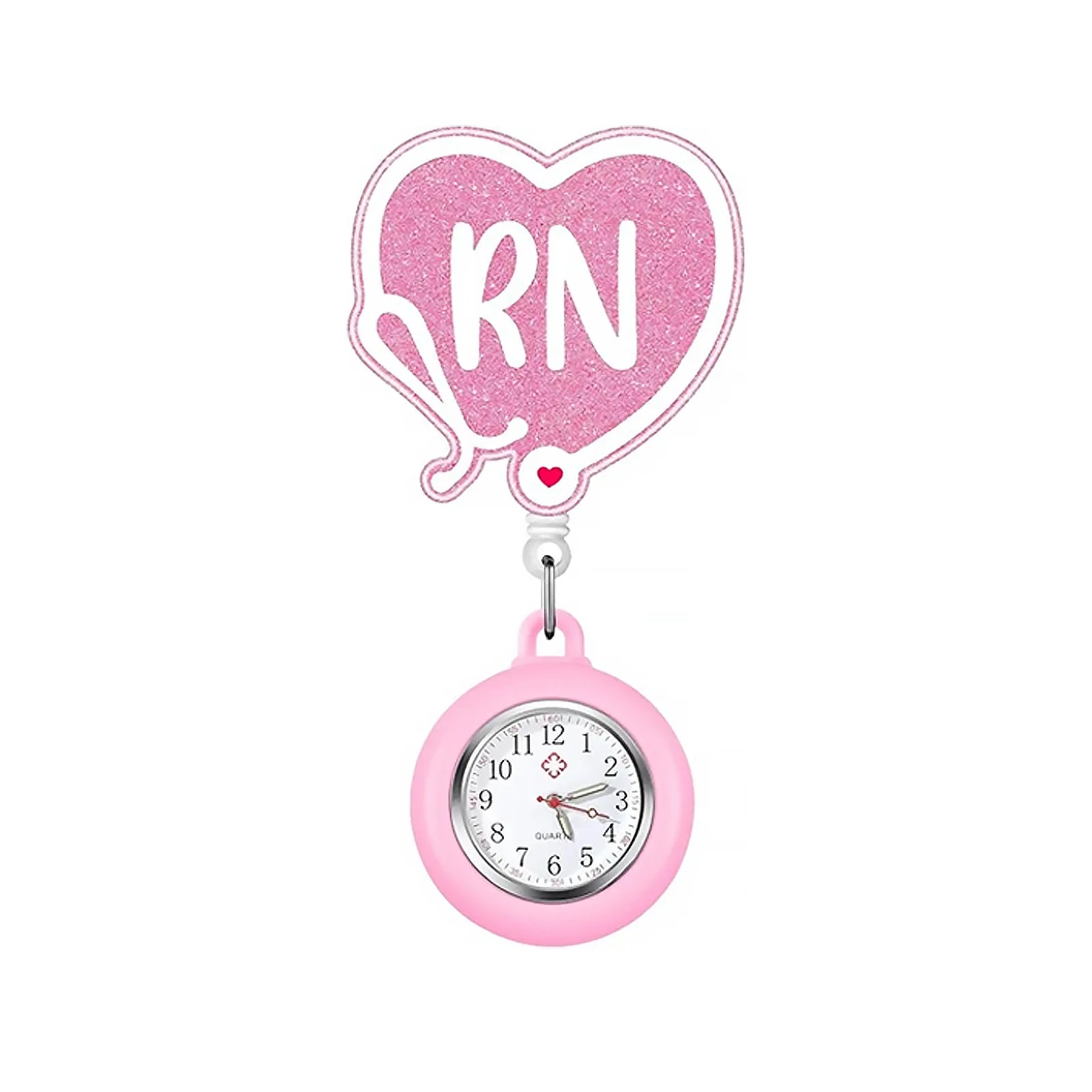New Acrylic Retractable Nurse Badge Reel +Clock!