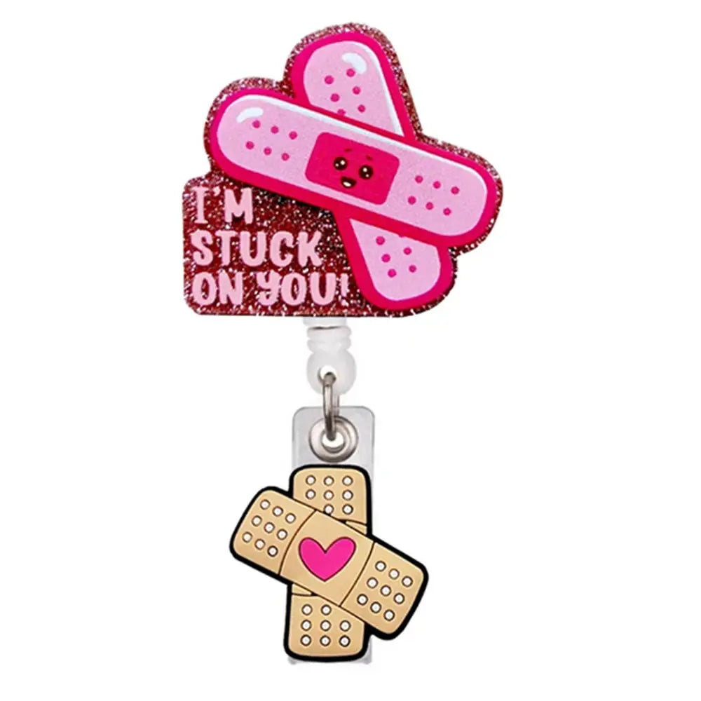 New Acrylic Retractable Nurse Badge Reel +Clock!