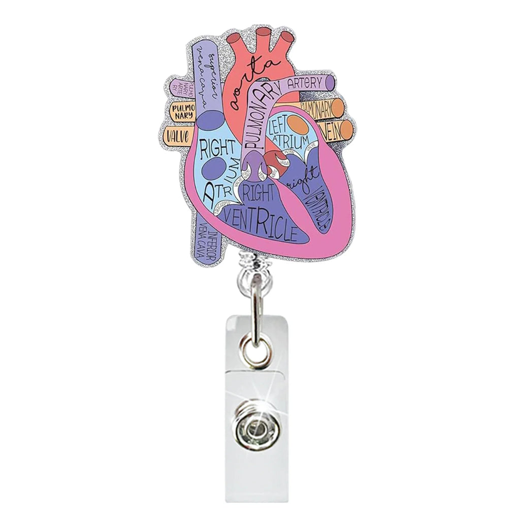 Medical  Acrylic Nurse Badge Reel Retractable With 360 Rotating Alligator Clip