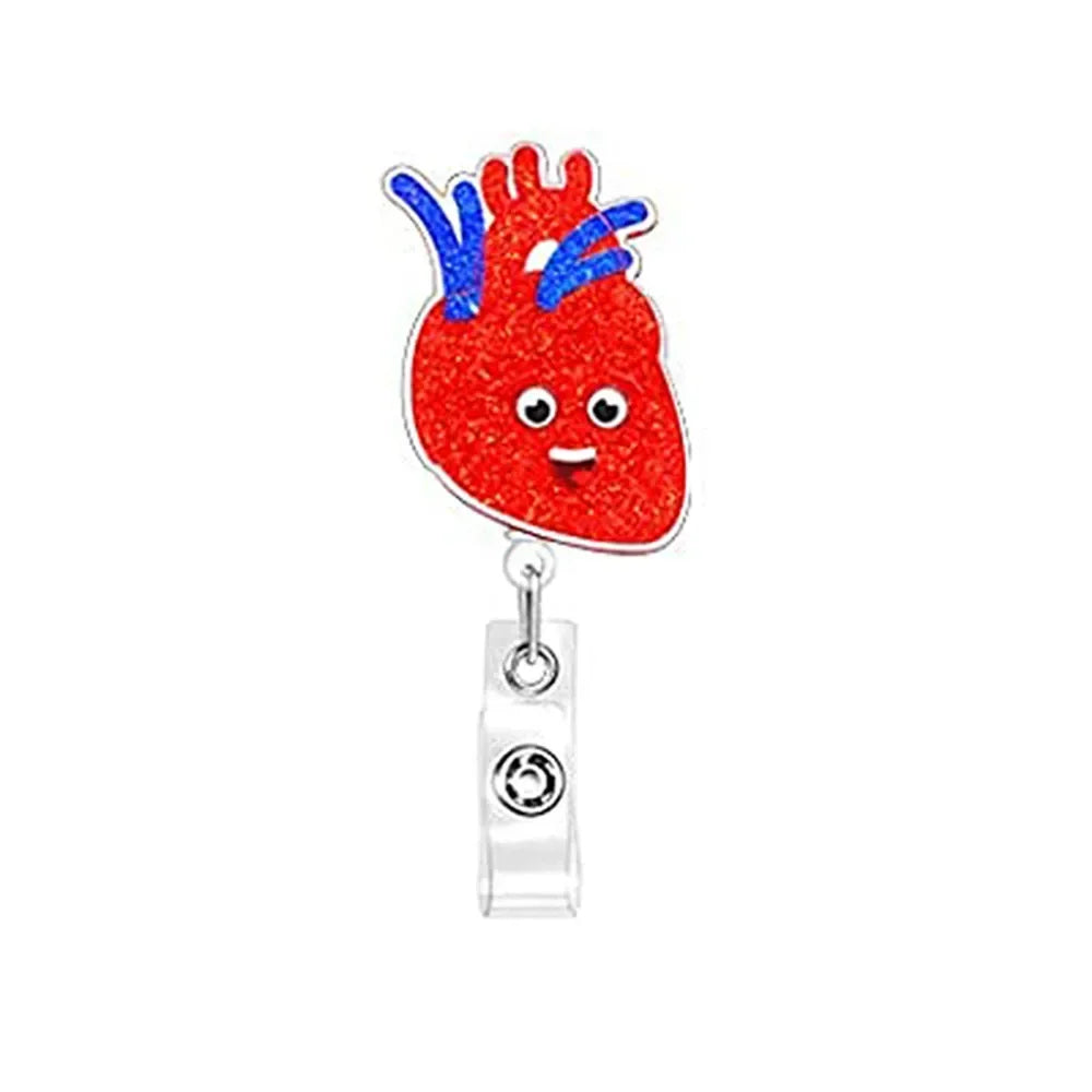 Cartoon Retractable Nurse Badge Reel Clip Badge Holder Students Doctor ID Card Holder Keychain Gift