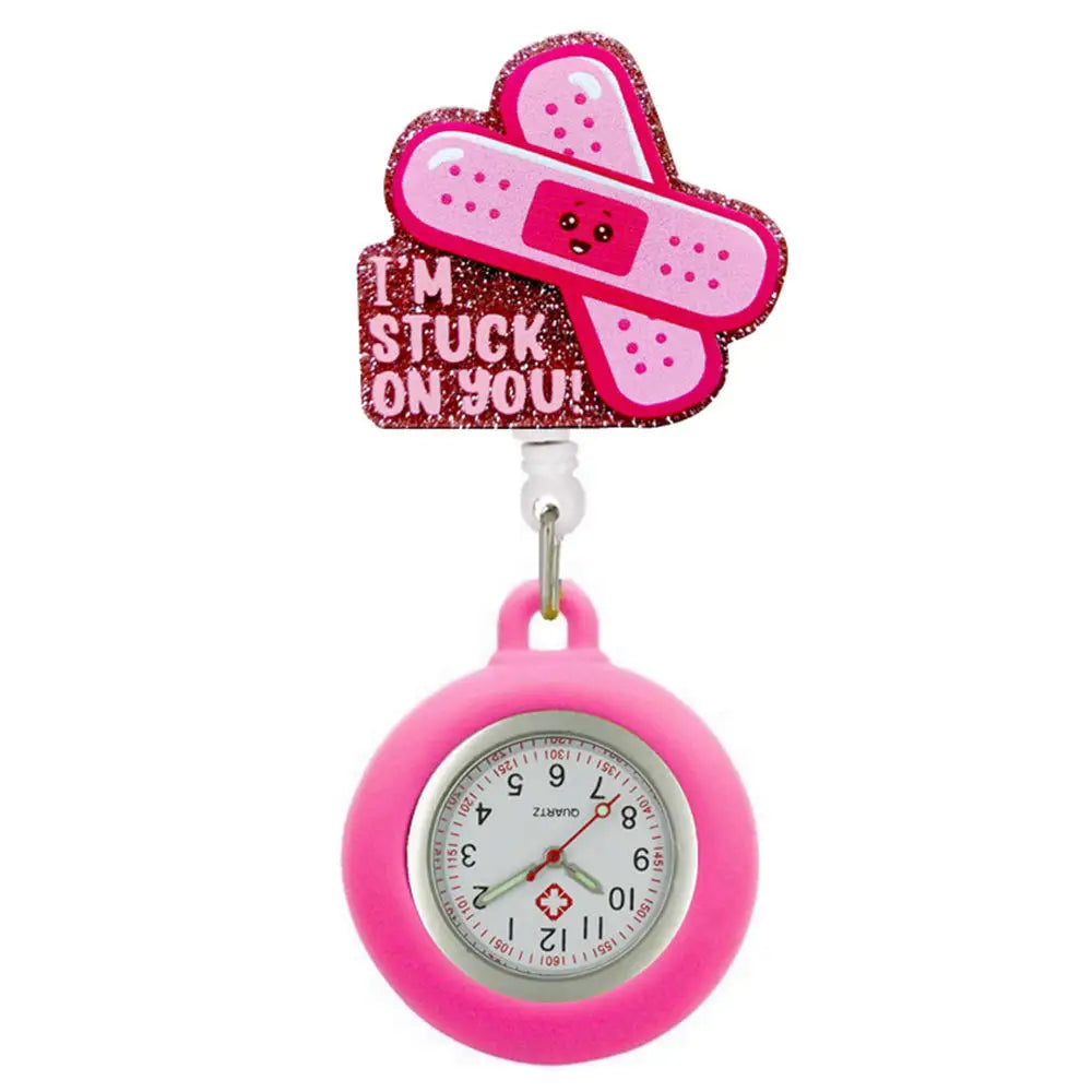 New Acrylic Retractable Nurse Badge Reel +Clock!